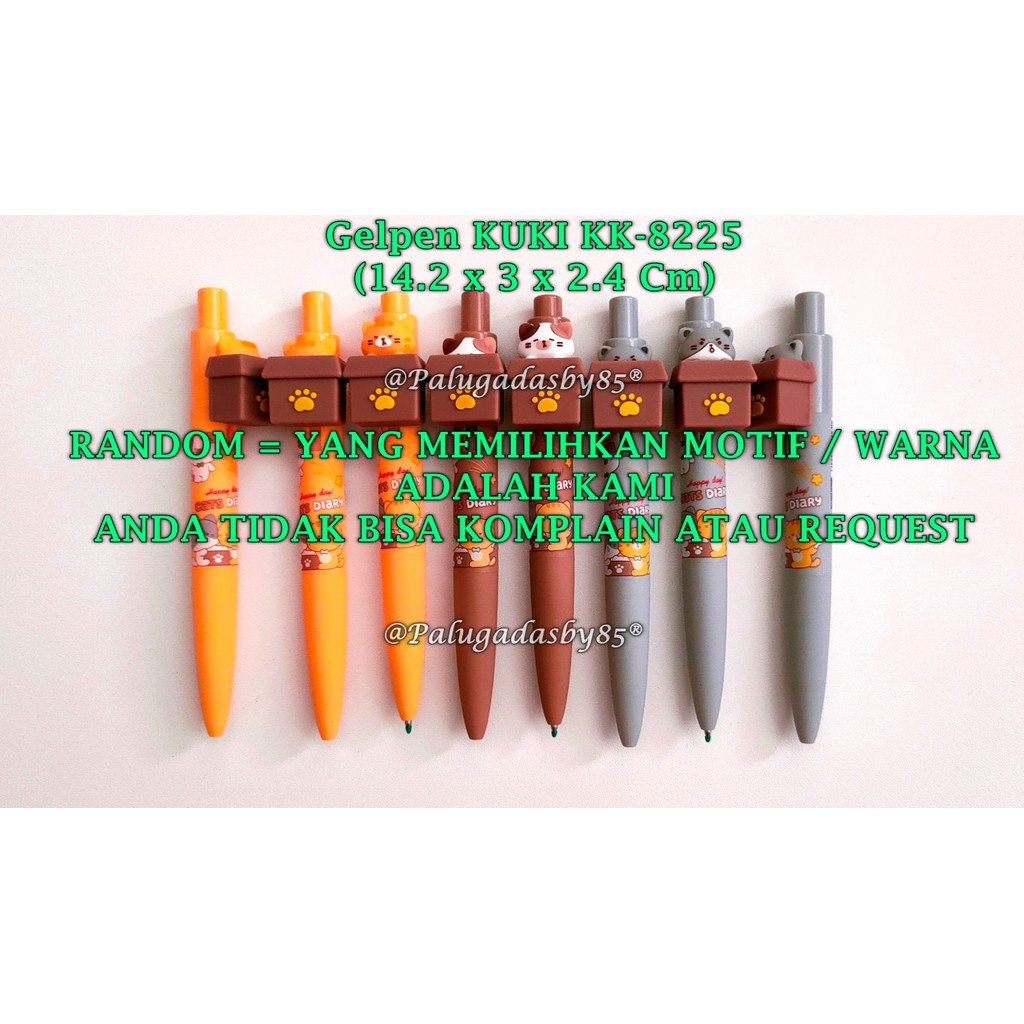 

(1 Biji) GROSIR Bolpen KUKI KK-8225 Nice Surprise 0.5 Gel Pen Black / Pulpen Kuki (1 Biji)