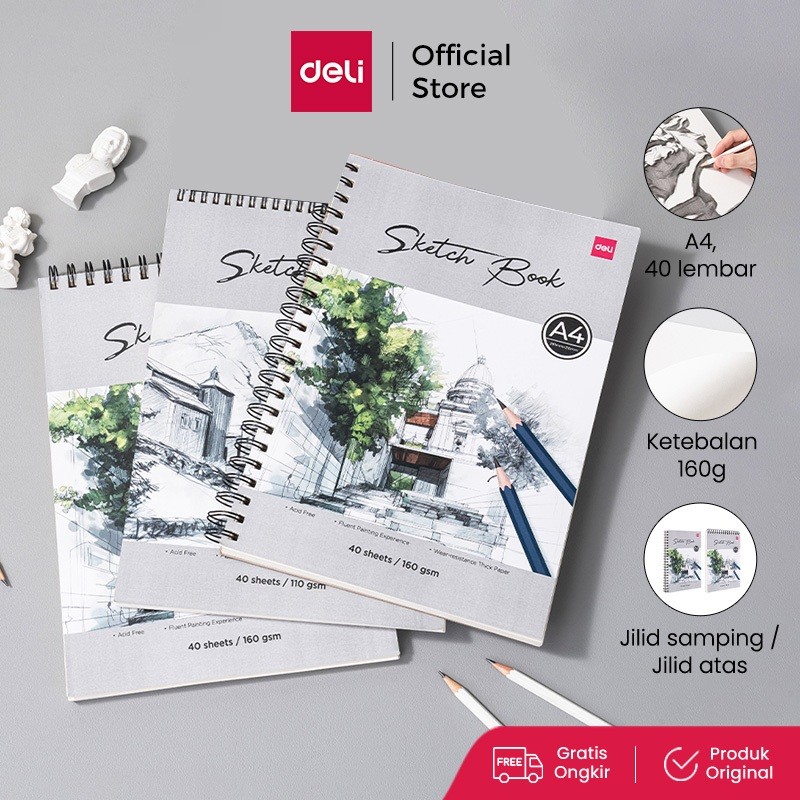 

Deli Sketch Book / Buku Gambar Sketsa 40 lembar A4 EC402