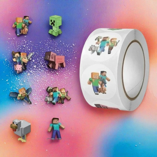 

500pcs/roll Minecraft MC Creeper Roll Sticker Decorative Seal Stickers Cartoon Cute DIY Laptop Decals Scrapbook Wall Sticker