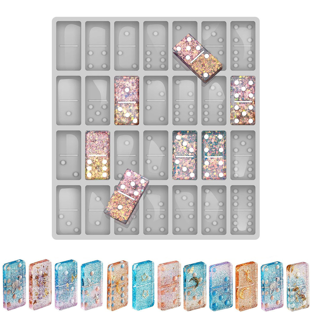 

1pcs Domino Mold for Resin Domino Mold for Epoxy Candy Clay Chocolate Mould 28 Cavities Silicone Mould ewelry Making Tool