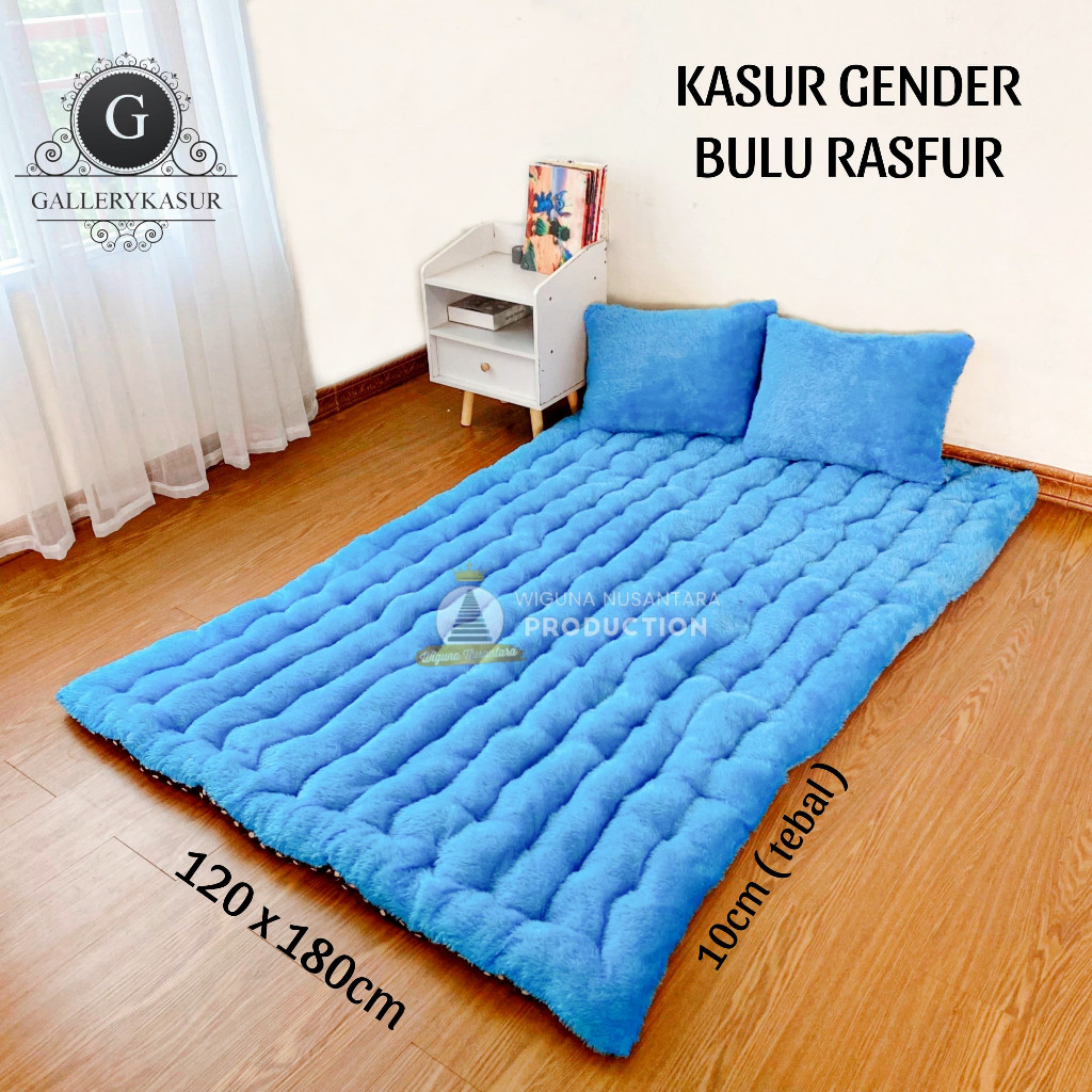 PLAOSANSTORE Kasur Gender Bulu Rasfur 180 x 120 x 10 cm Plus 2 Bantal