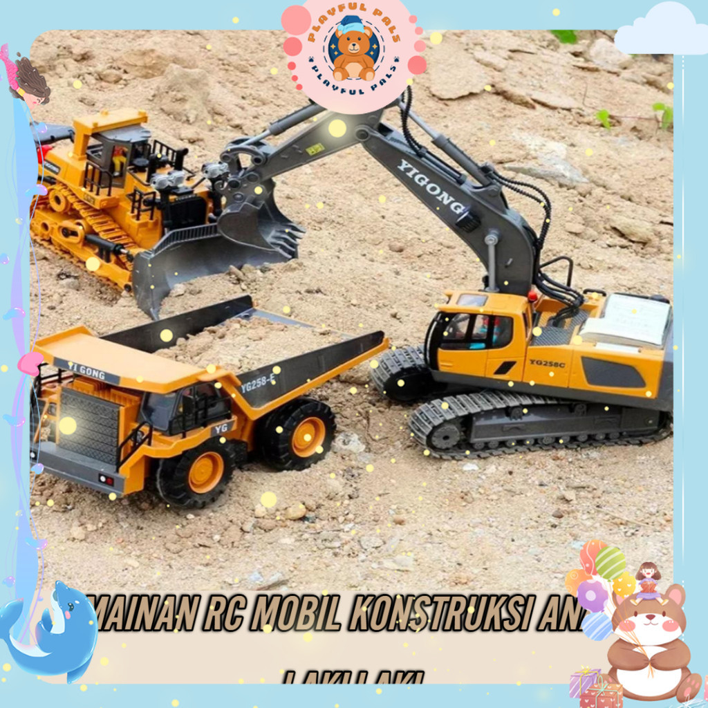 SEVS.QOR MAINAN RC KENDARAAN KONSTRUKSI ANAK LAKI-LAKI / MAINAN RC KENDARAAN ANAK LAKI-LAKI / MAINAN