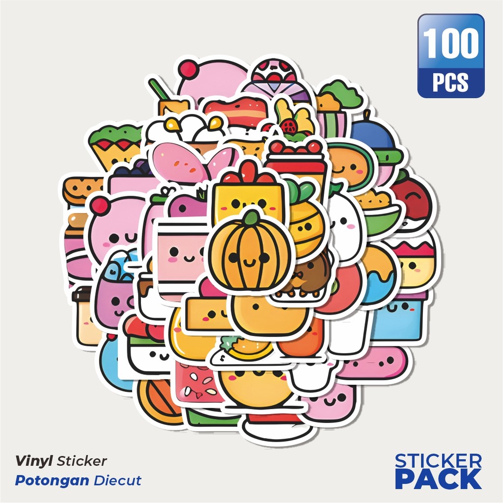 

Super Hemat! 100 PCS Stiker Small Sized Cute Fruit [Buah Lucu Berukuran Kecil] Waterproof Aesthetic- Untuk Laptop, Motor, dan Helm - Paper Stationery Pack