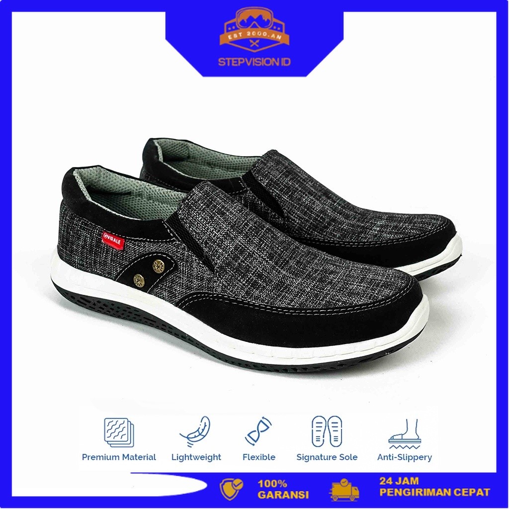 Sepatu Slip On Pria / Sepatu Casual Santai / Sepatu Selop Pria Casual ST HT [StepVision ID]