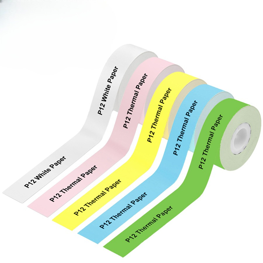 

5Rolls 15mm*7m Phomemo Q30 D30 D32 D35 Adhesive Maker Paper for P12 P15 Name Sticker Rolls Ticket Self-Cut Tag Note FOR Q32 Q35
