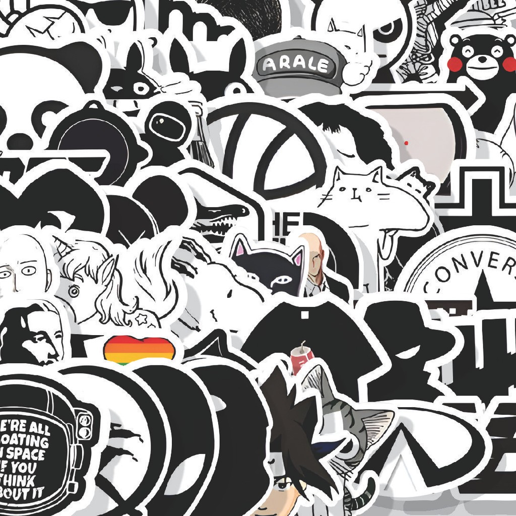 

Stiker Cutting Pack Stiker Funny White and Black Custom [Kustom Putih dan Hitam Lucu] Isi 100Pcs Series Aesthetic Lucu Keren Untuk Koper Bahan Vynil