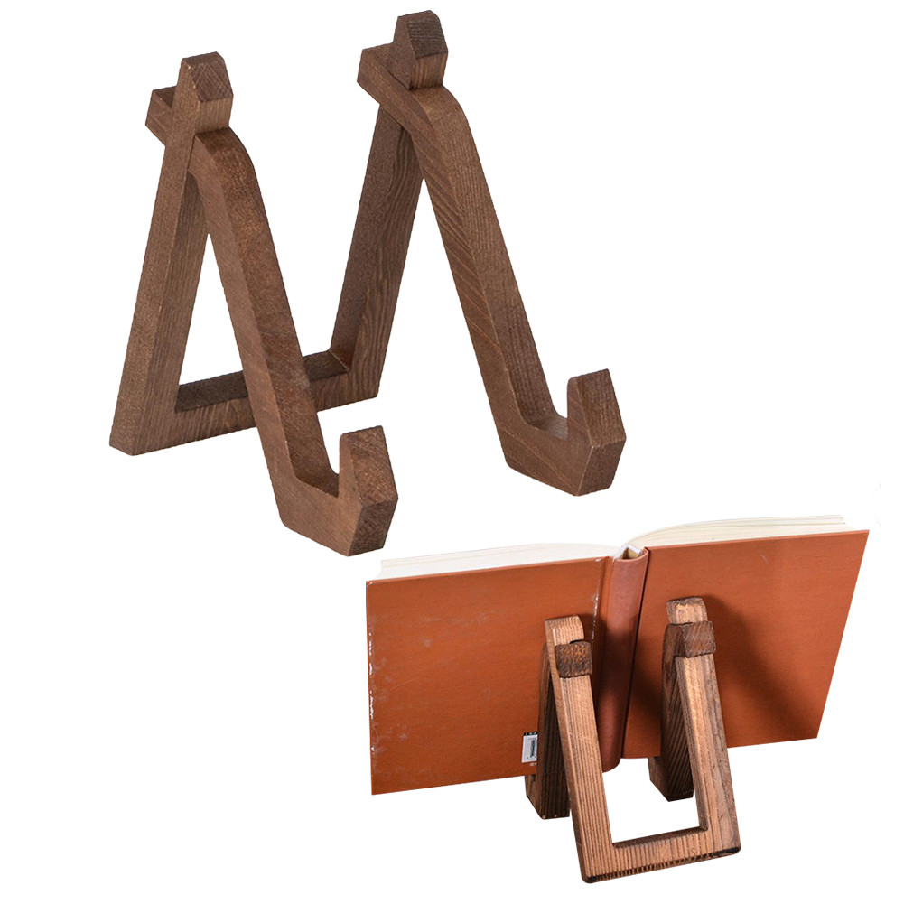 

Wooden Vintage Recipe Rack Multifunctional Kitchen Counter Item Display Rack Plate Display Holder for Home Office Decor