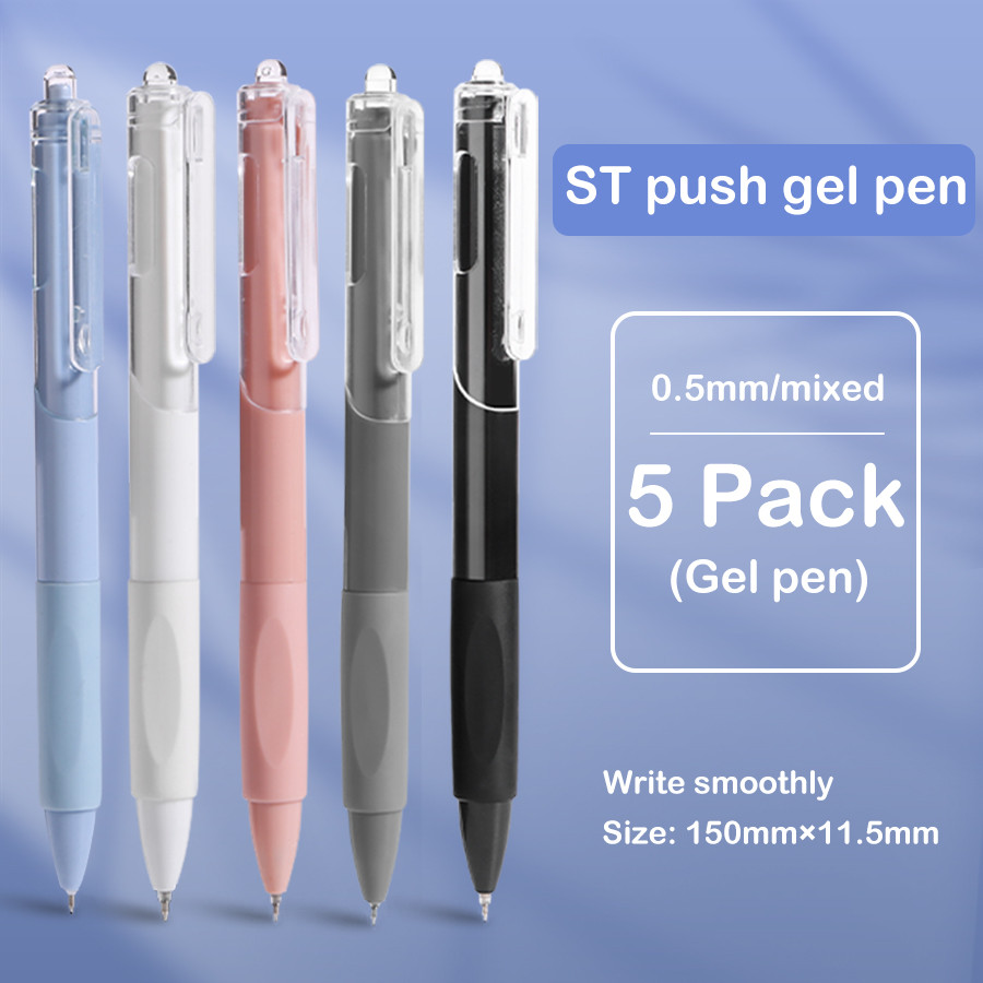 

5 pcs gel pen ins smooth press quick-drying 0.5mm black pen ballpoint pens school supplies stationery