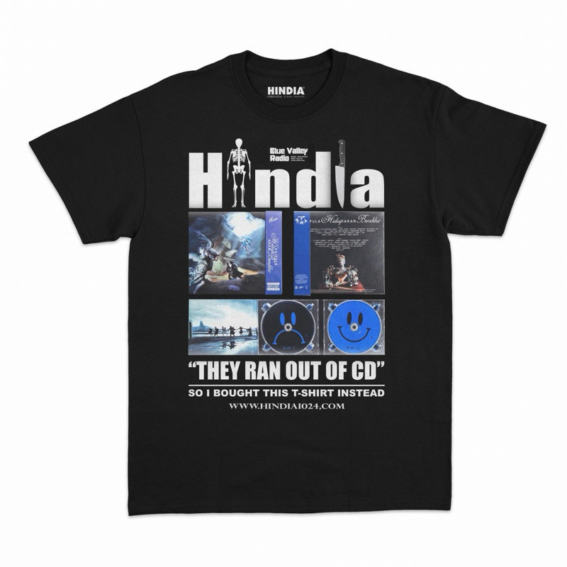 Kaos CD Hitam Lucu Pakaian Pria Unisex Streetwear Kasual Kaos Grafis