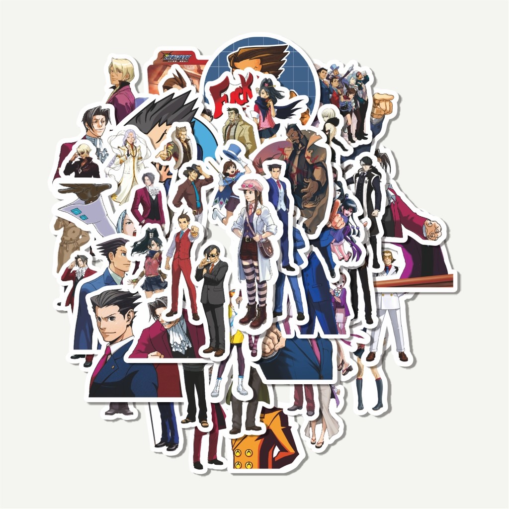 

Sticker Pack Stiker Video Game Series Ace Attorney Character Mix | Sticker TUMBLR | Stiker LAPTOP KOPER HELM