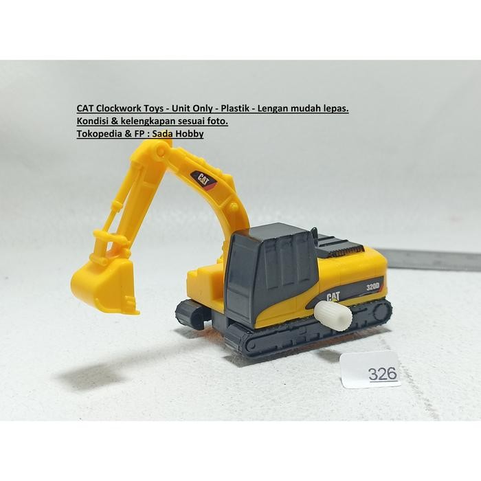CSM... CAT Caterpillar Excavator Clockwork Toys Mainan Putar Plastik Unit Only