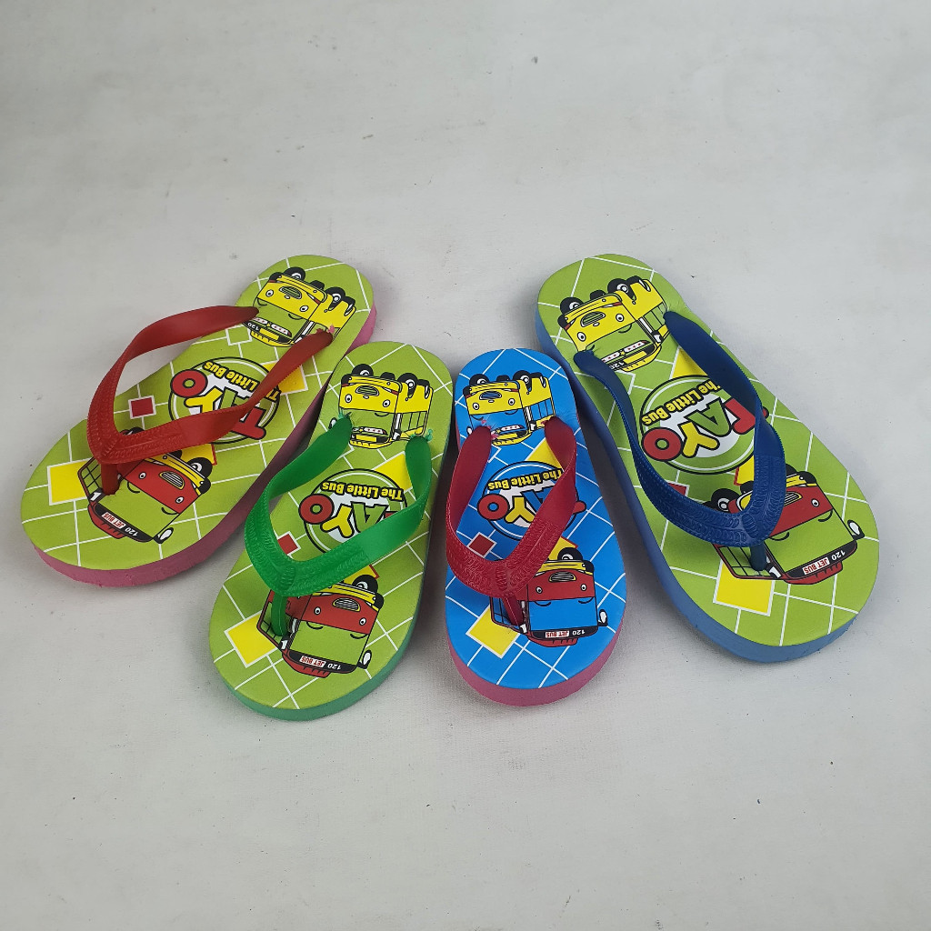 HARGA GROSIR Sandal Anak Tayo – Sandal Lucu Karakter Bus Tayo Harga Murah