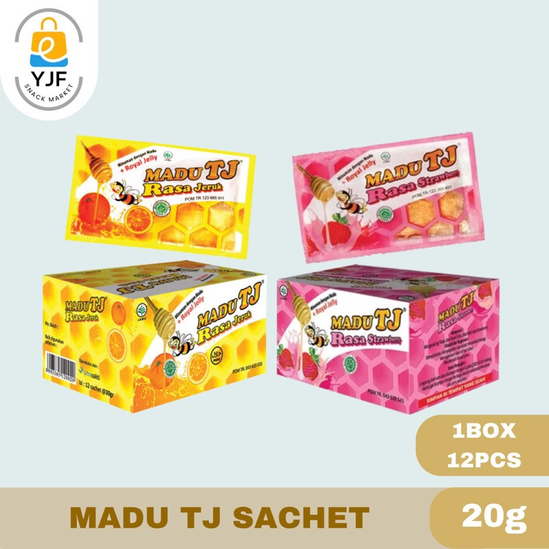 

Madu TJ Sachet BOX / Madu Asli Madu Pilihan madu untuk anak rasa Jeruk / Original / Strawberry - isi 12 PCS