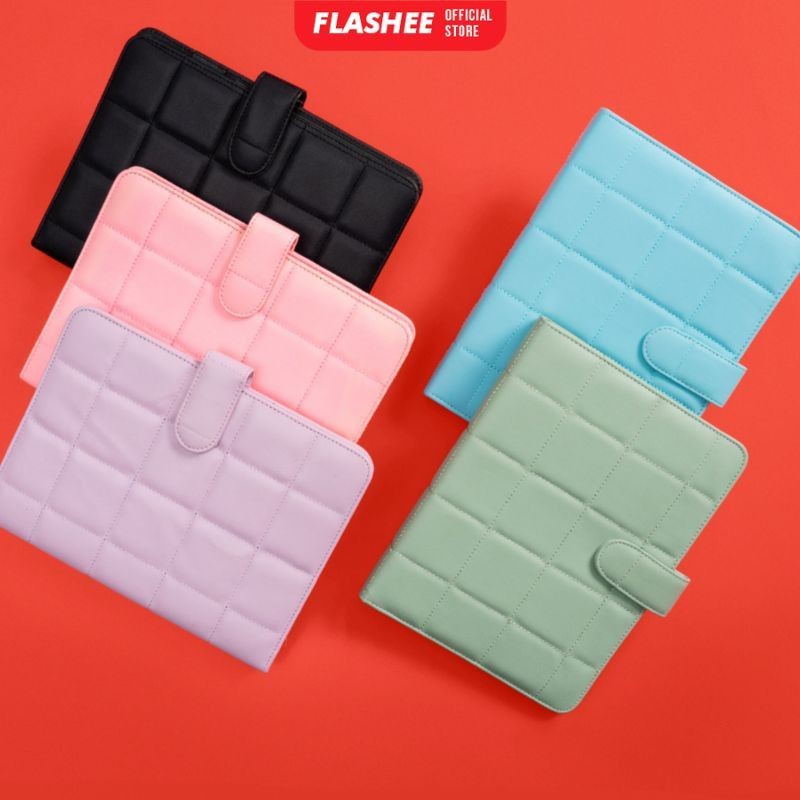 Flashee Binder Puffy A5 20 Ring Binder Polos Eksklusif Agenda Buku Tulis Polos Binder A5 Kuliah new
