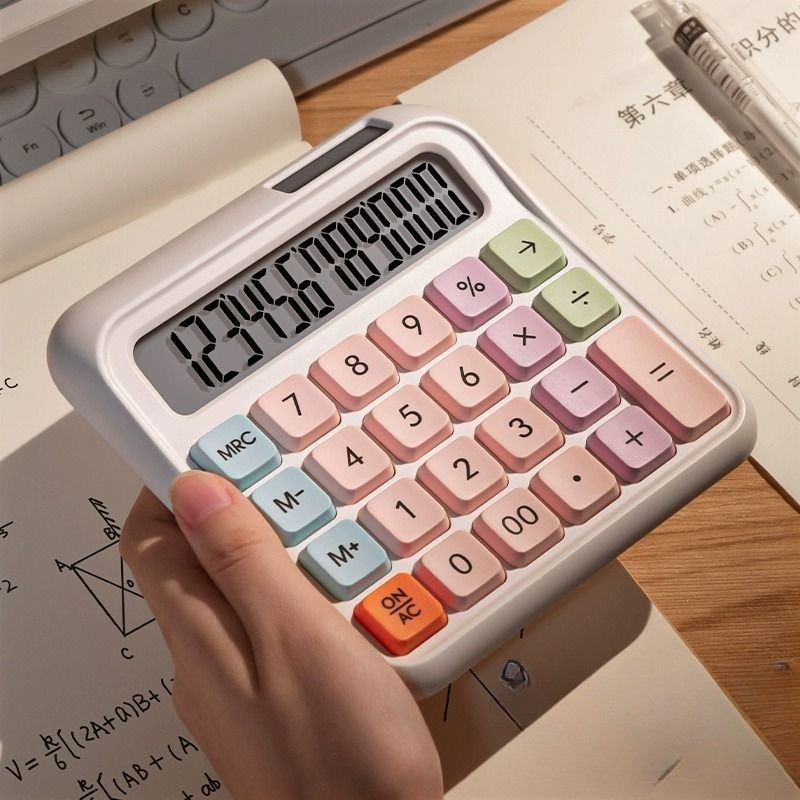 

Pengisian Daya Tenaga Surya-Kalkulator Lucu Korea Warna Warni Stationary Kantor Dopamine Mini Permen 12 Digit