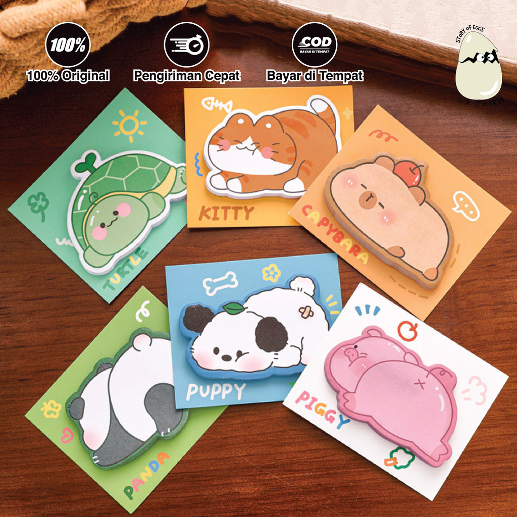 

Cute Animal Sticky Note Kertas tempel l Pastel color Memo Penanda buku premium Kertas Lengket
