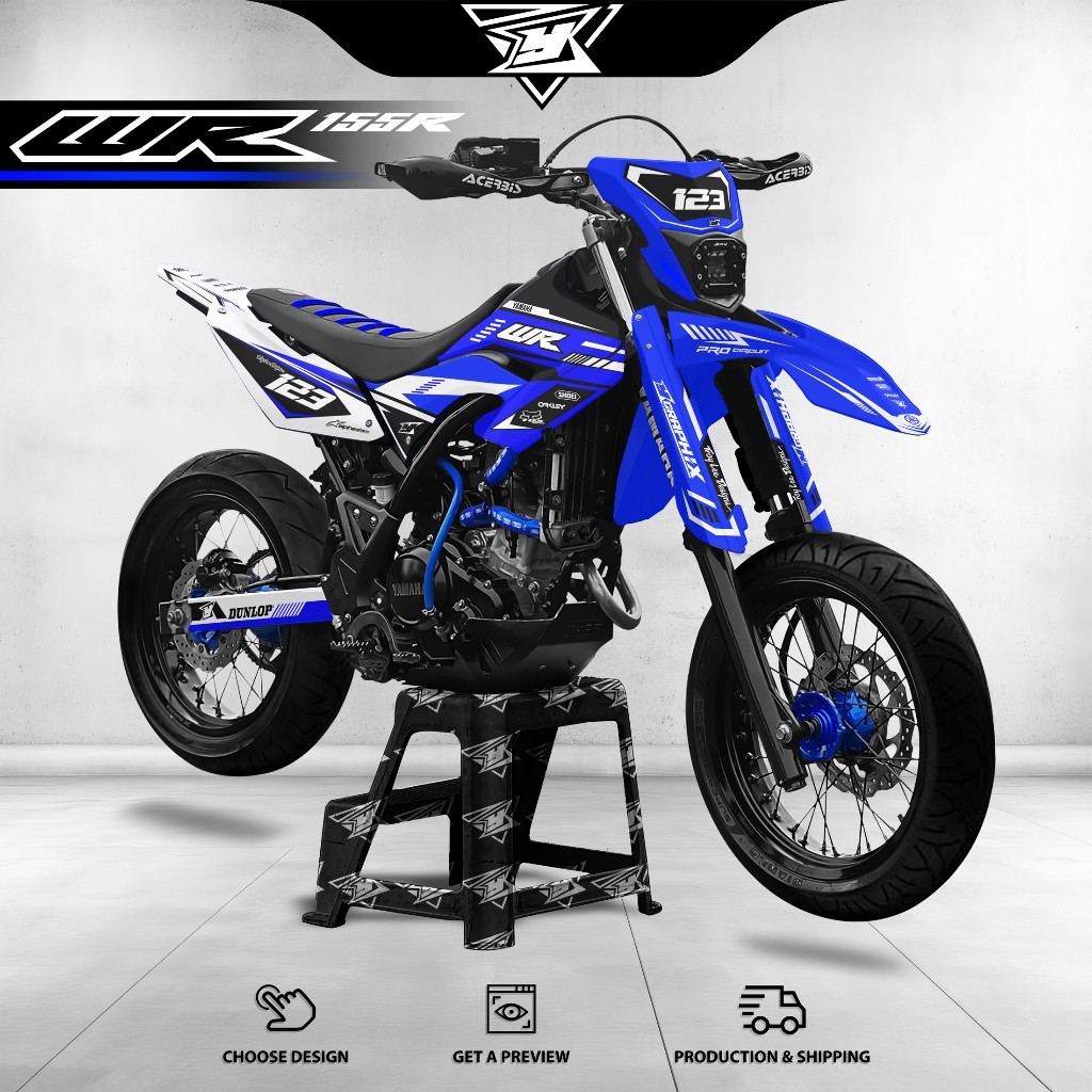 {COD] Decal WR 155 Full body Supermoto Bebas Custom - Dekal Sticker Stiker Motor Cross Yamaha WR 155