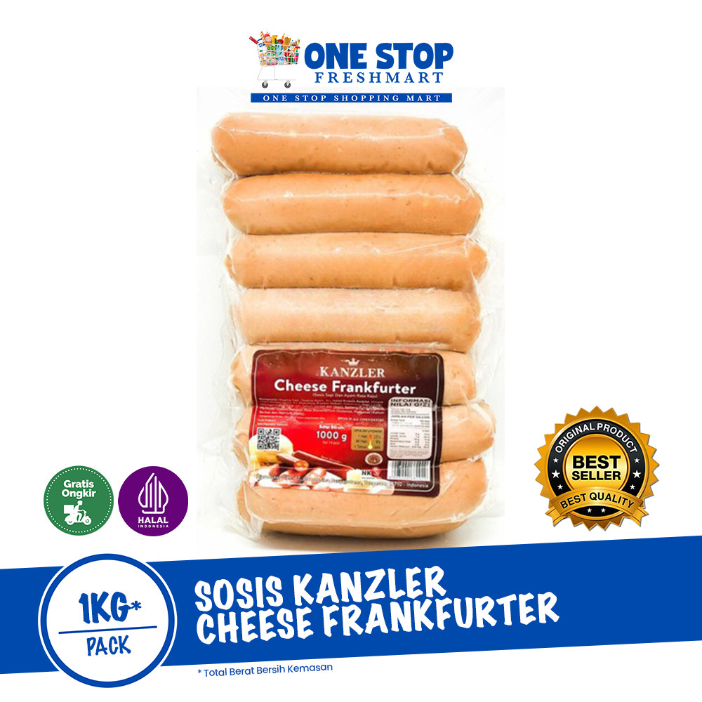 

KANZLER CHEESE FRANKFURTER 1KG / KANZLER SOSIS SAPI & AYAM RASA KEJU 1KG