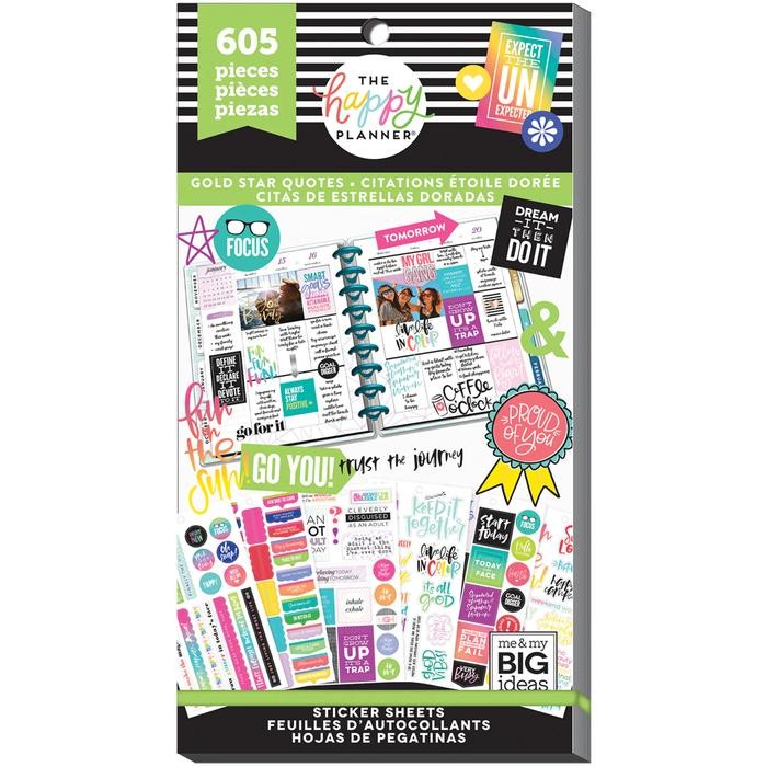 

The Happy Planner Value Pack Stickers - Gold Star Quotes