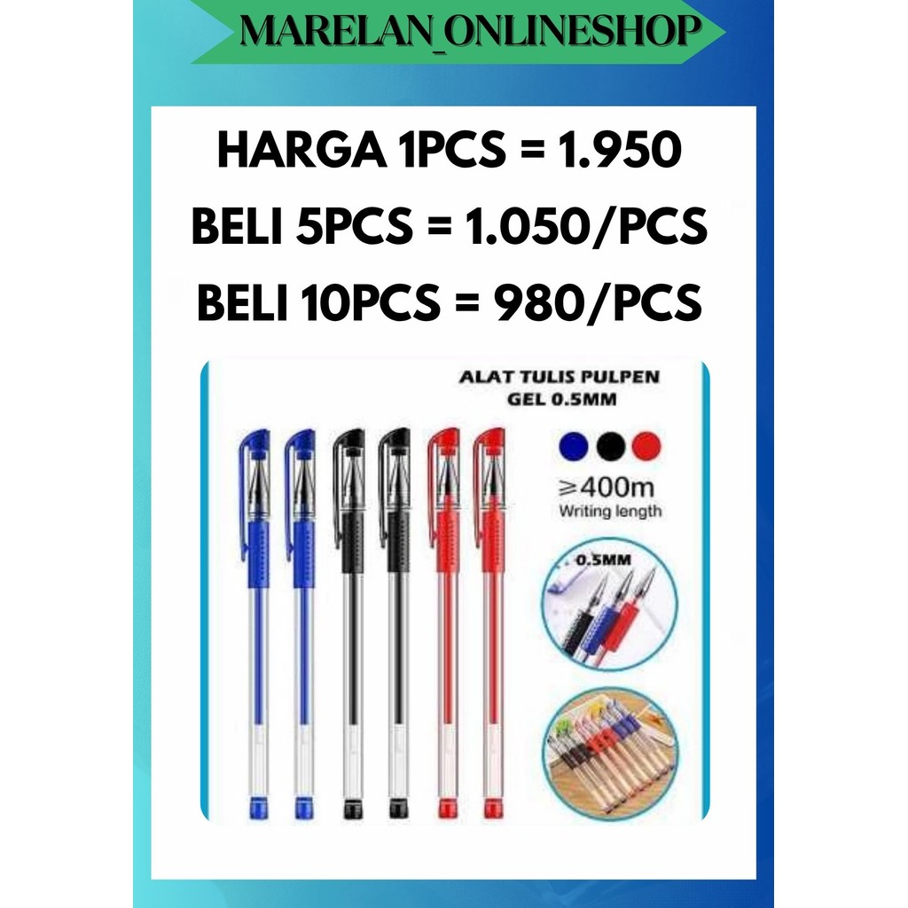 

MOS PENA BOLPOIN PEN PULPEN GEL WARNA HITAM MERAH BIRU 0.5 mm ALAT TULIS SEKOLAH TINTA CAIR N