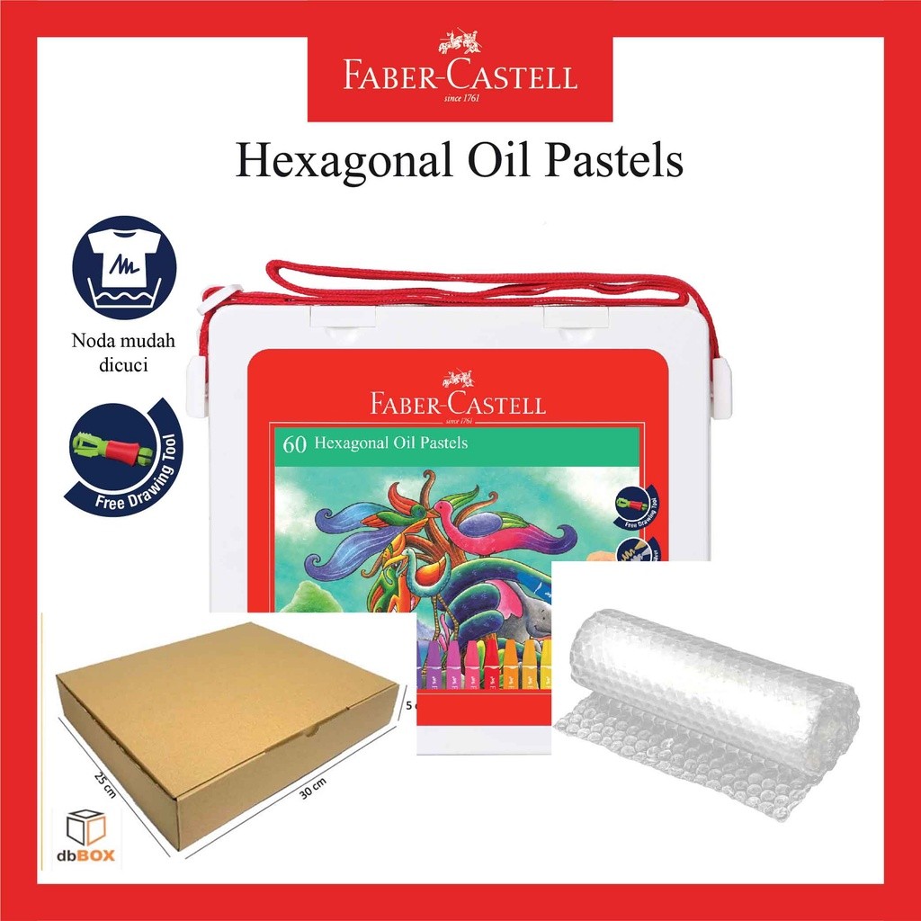 

Crayon Faber Castell Hexagonal Oil Pastel 60 Warna / Free Perpect Drawing Tools