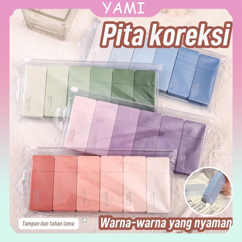 

【READY】6Pcs Pita Koreksi dengan Warna Gradasi Kapasitas Besar Pita Koreksi Tip Ex Kertas Untuk Siswa