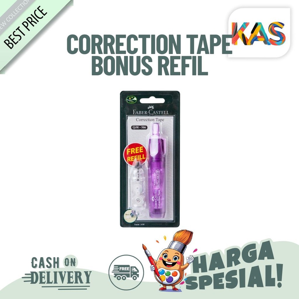 

Correction Tape Faber Castell QJR-506 (Bonus Refill) Grosir Murah