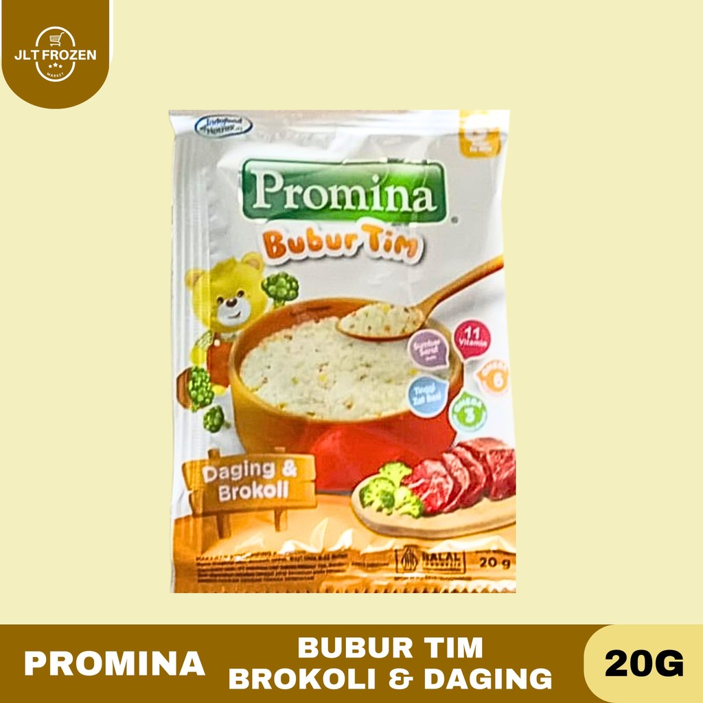 

Promina Bubur Tim 8+ 20g - 1 PCS / Bubur Tim Rasa Daging Brokoli / Bubur Bayi