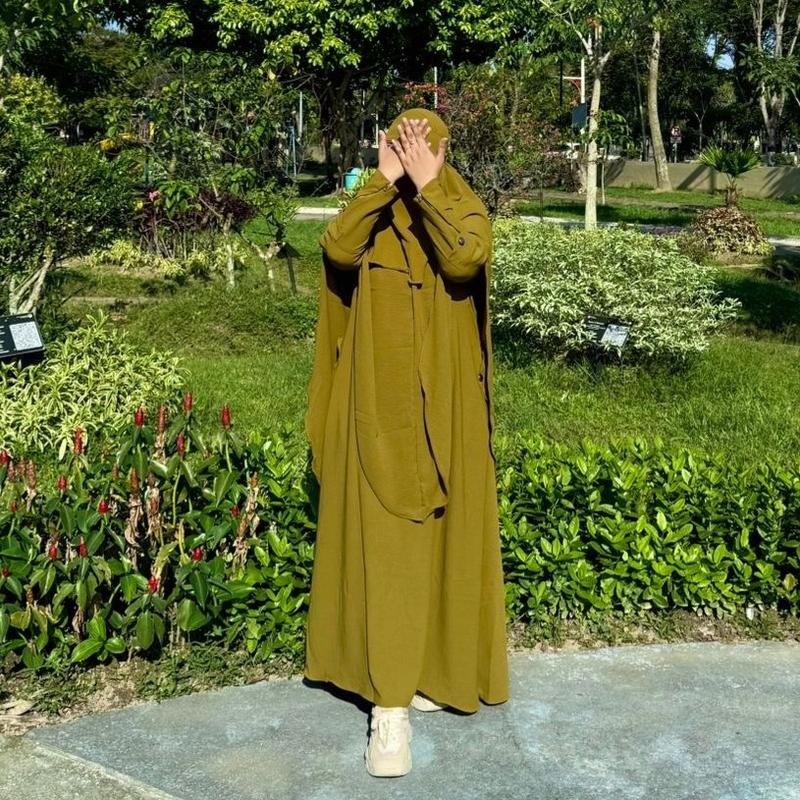 FREE ONGKIR GAMIS ZAYRA SYARI JIPER MEWAH BESIC UMROH 1 SET CADAR BANDANA TERBARU 2025