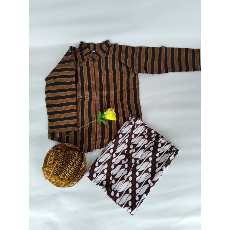 BEST SELLER Stelan surjan lurik anak laki laki / Baju adat jawa anak laki laki  / Pakaian adat anak 