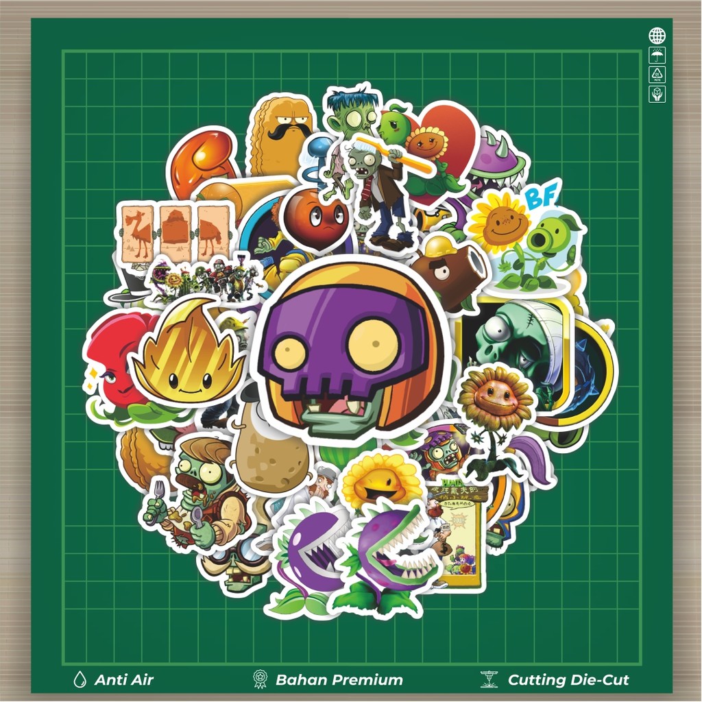 

HOT 50 PCS STIKER Stiker Game Series PLANT vs ZOMBIE Character Mix 1 Stiker Fashion Cars Decal Dingin Kartu Album Custom Vinyl Anti Air- Sticker Aesthetic Buku Journal Koper Casing HP Tablet Laptop Helm Motor Botol Minum