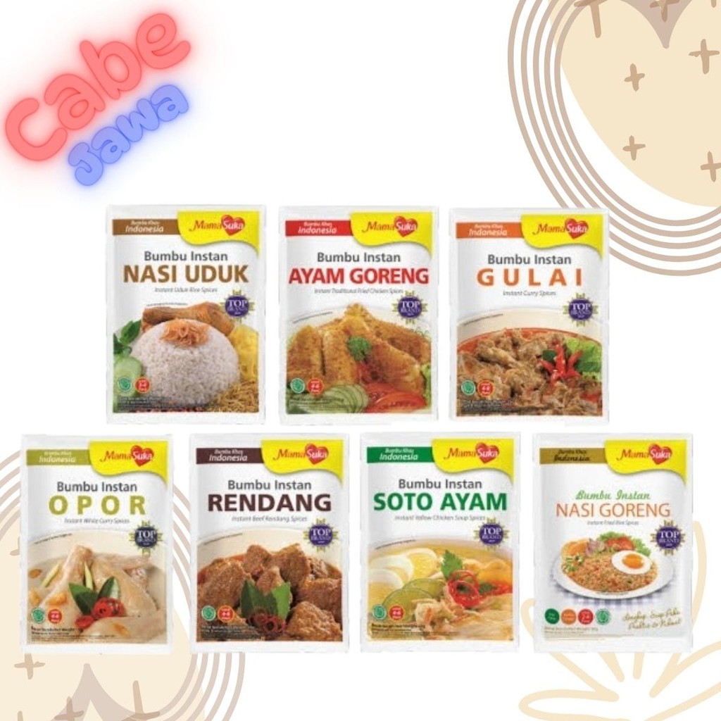 

Mamasuka Bumbu Instan Bubuk Nasi Goreng, Ayam Goreng, Opor, Rendang, Nasi Uduk Soto Ayam, Gule