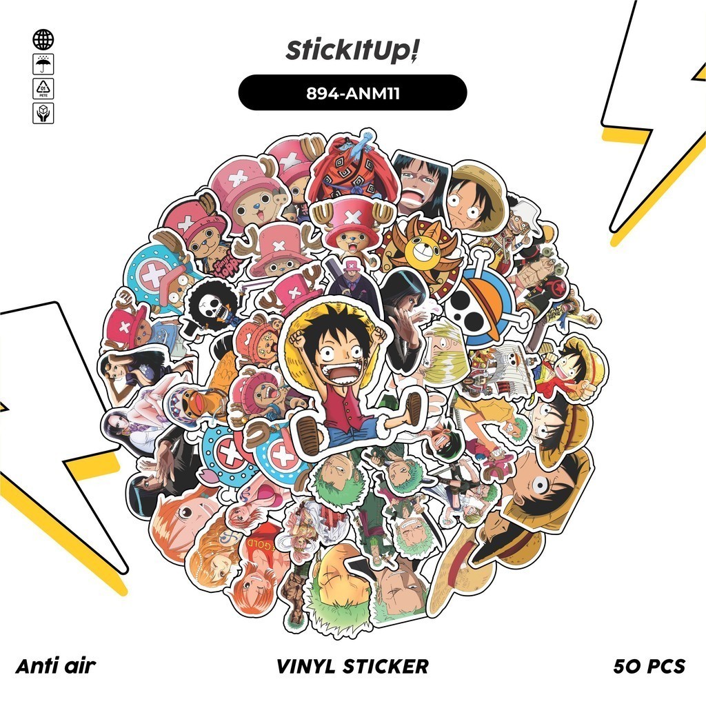 COD 50 PCS Stiker Pack Anime Waterproof Anti Air untuk Sticker Motor Casing HP Laptop Tumbler