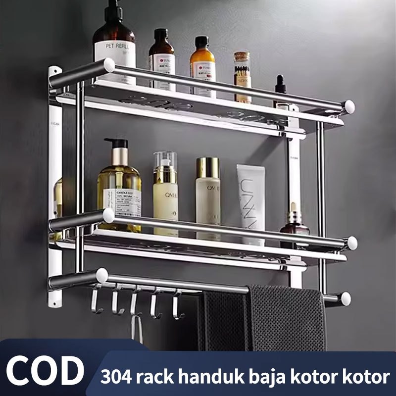 Rak Handuk Gantungan Dinding Stainless Steel Rak Serbaguna Rak Bumbu Dapur Stainless Steel Rak Dindi