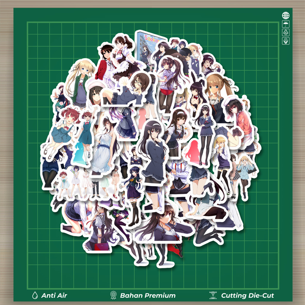 

HOT 50 PCS STIKER Stiker Anime Series Saekano/Saenai Heroine no Sodatekata Mix Stiker Fashion Cars Decal Dingin Kartu Album Custom Vinyl Anti Air- Sticker Aesthetic Buku Journal Koper Casing HP Tablet Laptop Helm Motor Botol Minum