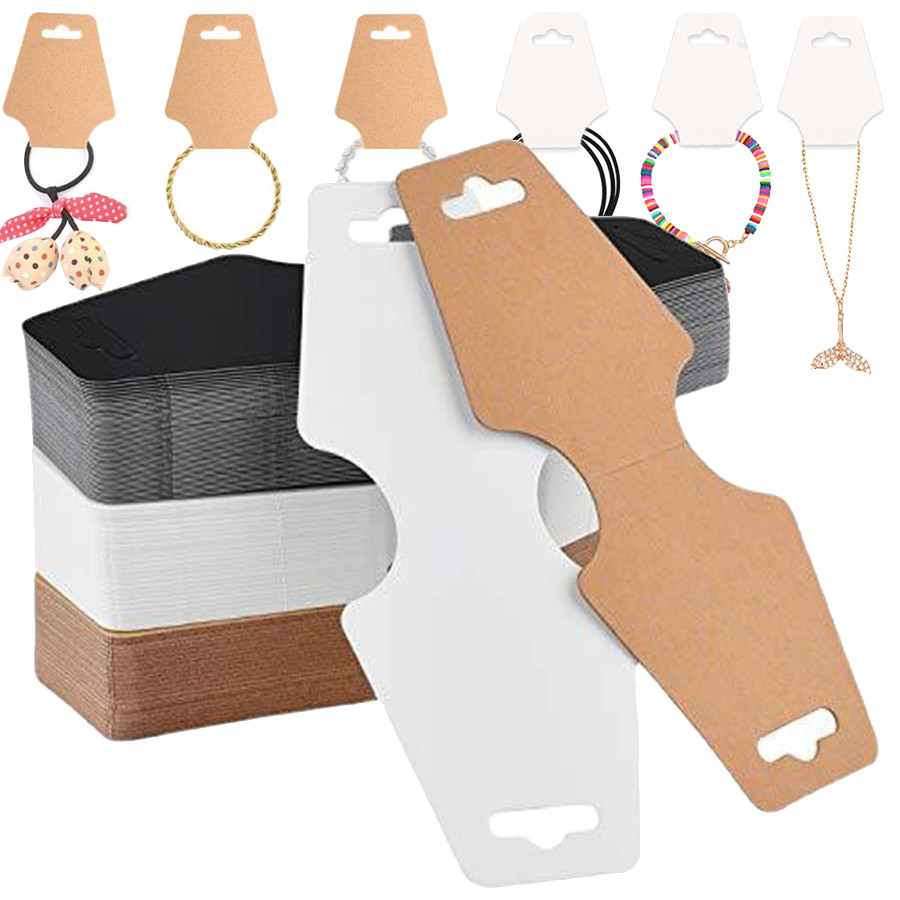 

100pcs 11.9cm Foldable Hang Tag for Clothing Jewelry Hair Accessories Pendant 3 Colors Available Writable Kraft Paper Hang Label
