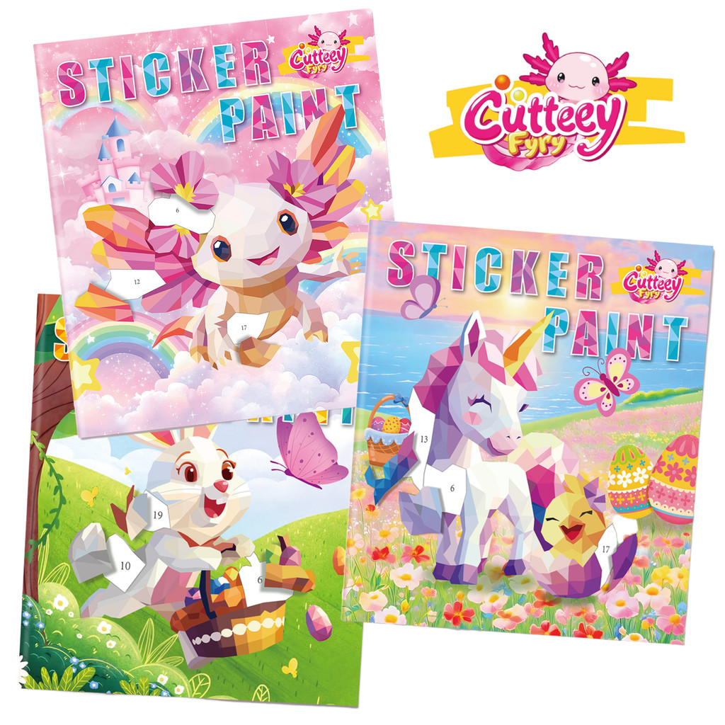 

1/2PCS CutteeyFyry Sticker Book By Number Unicorn Stickers Paint Book For Kids Paint by Number Sticker Book Keep Kids Busy