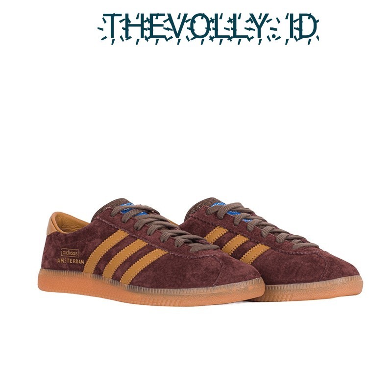 Sepatu Adidas Amsterdam Brown Yellow BNIB Original / Sneakers Pria