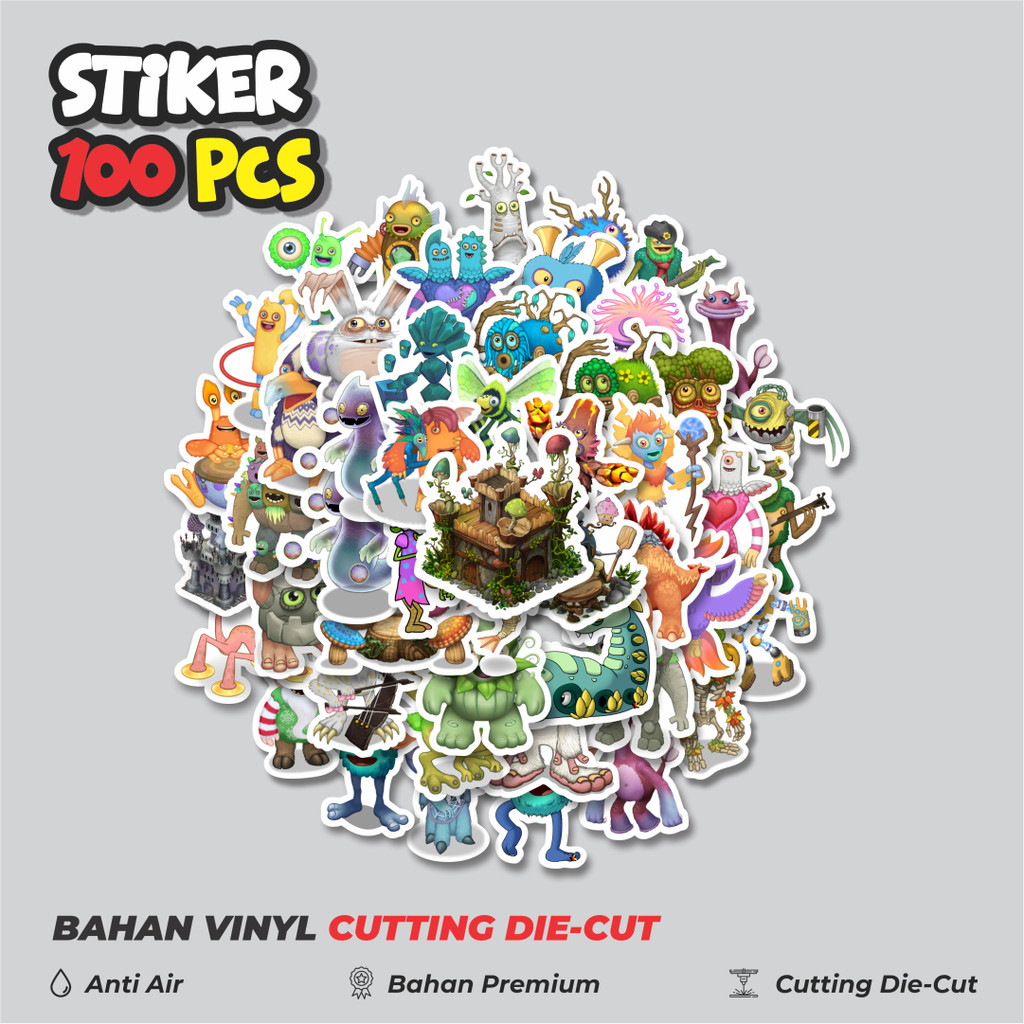 

Terbaru! 50 pcs Stiker Game Series My Singing Monsters Character Mix 1 Dekorasi Lucu Kreatif untuk Notebook, Skateboard, HP
