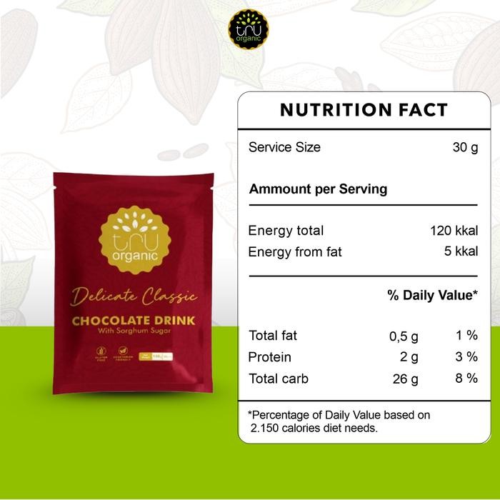 

Promo Minuman Coklat Rendah Kalori dengan Gula Sorghum | Cokelat Bubuk TruOrganic Delicate Classic (3 Sachet)