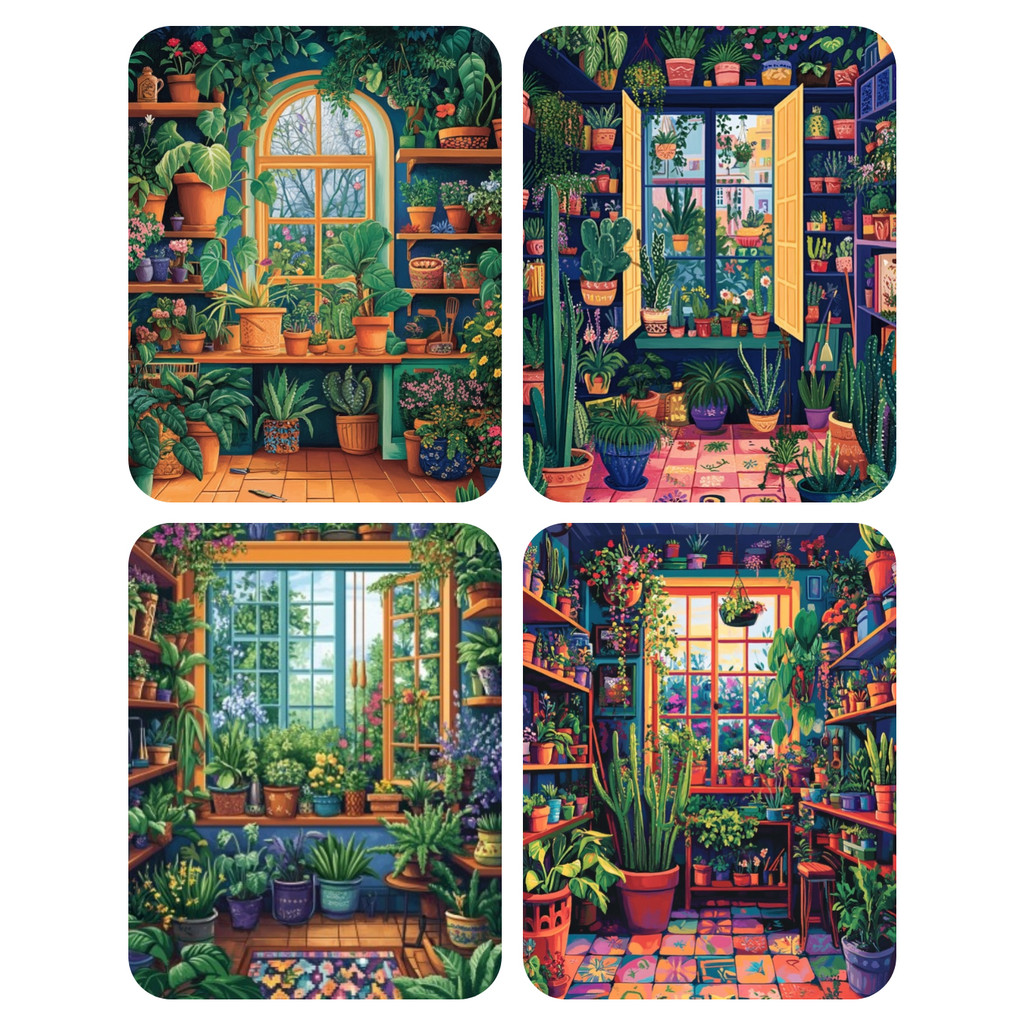 

Hand Painting Green Plant Flower Shop Painting By Numbers Kit DIY Artwork Canva Art Home Decoration Gift