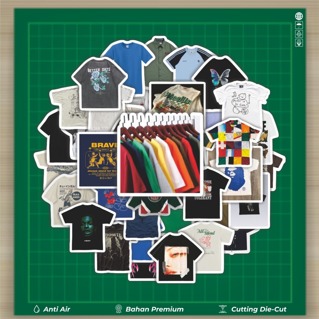 

HOT 50 PCS STIKER Stiker T-Shirt V2 Stiker Fashion Cars Decal Dingin Kartu Album Custom Vinyl Anti Air- Sticker Aesthetic Buku Journal Koper Casing HP Tablet Laptop Helm Motor Botol Minum