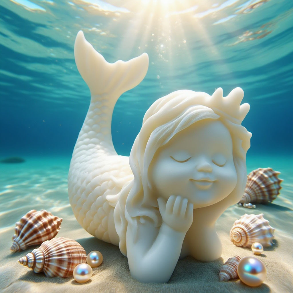 

3D Mermaid Silicone Candle Mold DIY Crafts Gypsum Cement Resin Crystal Casting Mould Handmade Chocolate Ice Cube Making Tool