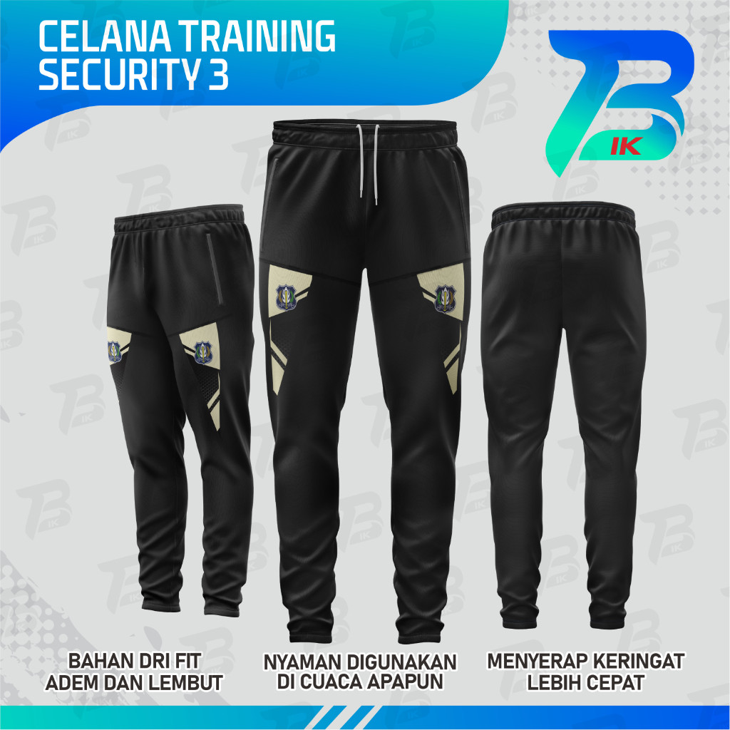 CELANA TRAINING SATPAM BLACK CREAM / OLAHRAGA SATPAM BLACK CREAM / CELANA RUNNING SATPAM BLACK CREAM