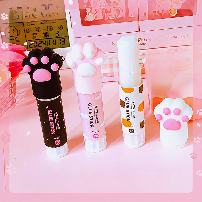 

Cat Claw Pattern Solid Glue Sticks Cartoon Mini Cute Student Portable Glue Pen Children Handmade DIY Tool Kawaii School Supplies