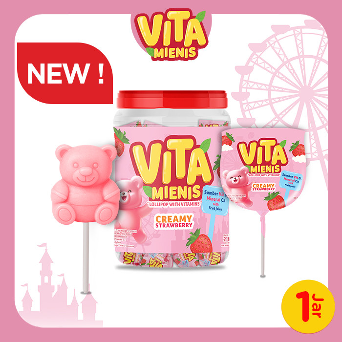 

Vita Mienis Lollipop With Vitamins - Creamy Strawberry