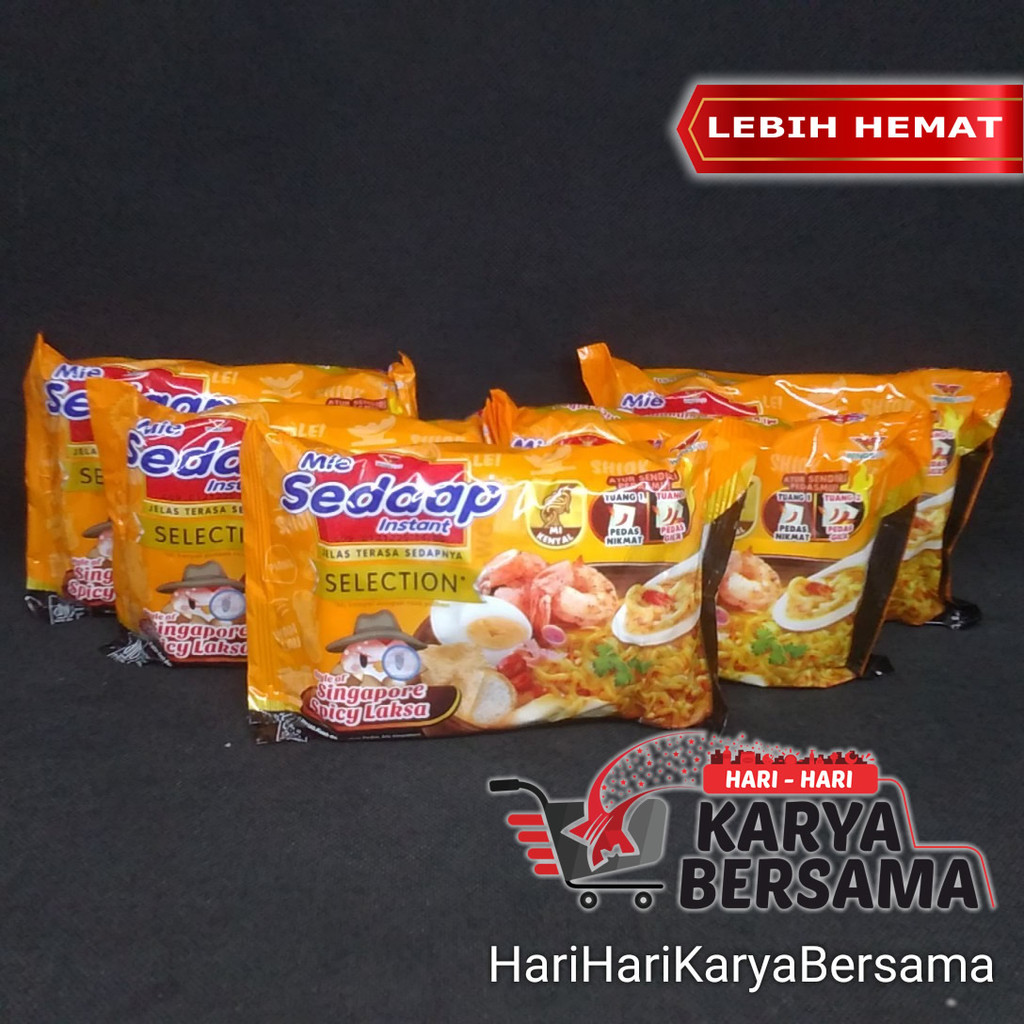 

MAKANAN MI INSTAN MIE SEDAAP SEDAP SELECTION SINGAPORE SPICY LAKSA PACK 5'S X 83GR