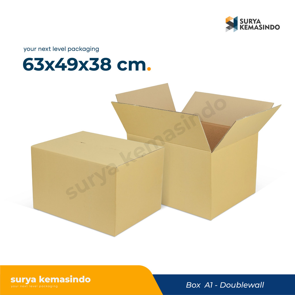 

Box 63,5x49x38 cm. DOBLEWALL ( BB) Kardus/Kemasan/Packaging/BoxNormal/KotakKemasan/A1/Boxes/Box/Tinggi10/Tinggi30/Tinggi38