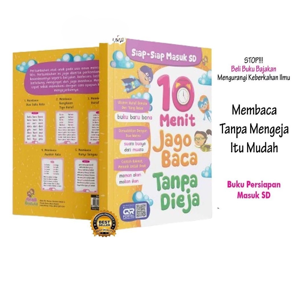 Buku Belajar Membaca - 10 Menit Jago Baca Tanpa Dieja Siap Siap Masuk SD