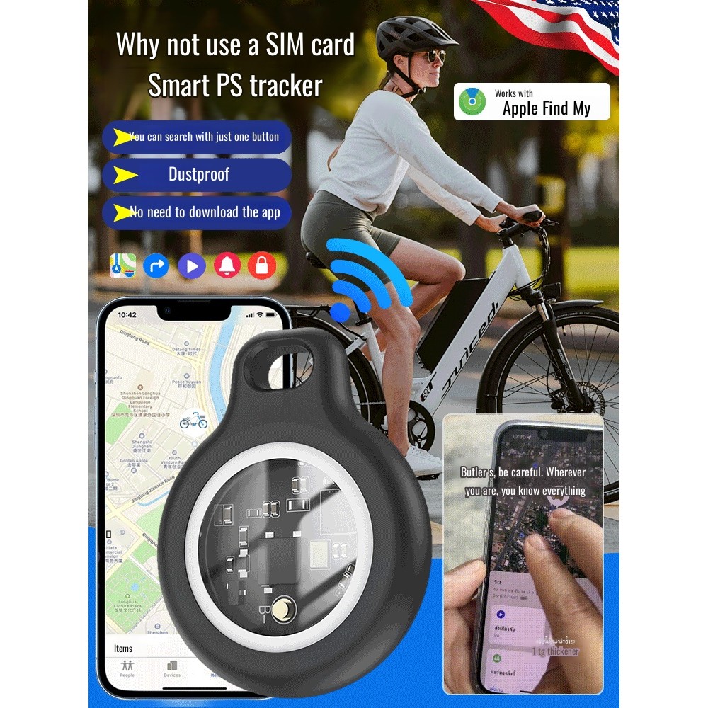 [Real-Time Tracking/Anti Air] Smart GPS Tracker Tanpa SIM - Pelacak Mobil/Anak/Barang 24 Jam, Batera